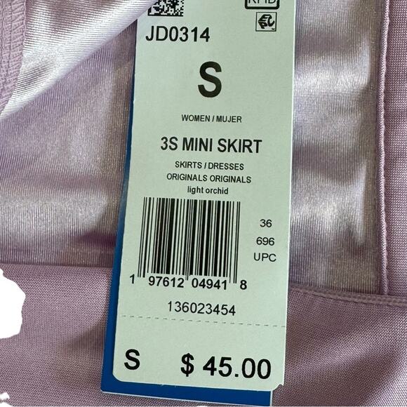 ADIDAS Adicolor 3-Stripes Mini Skirt in lilac NEW Size small - Picture 6 of 15